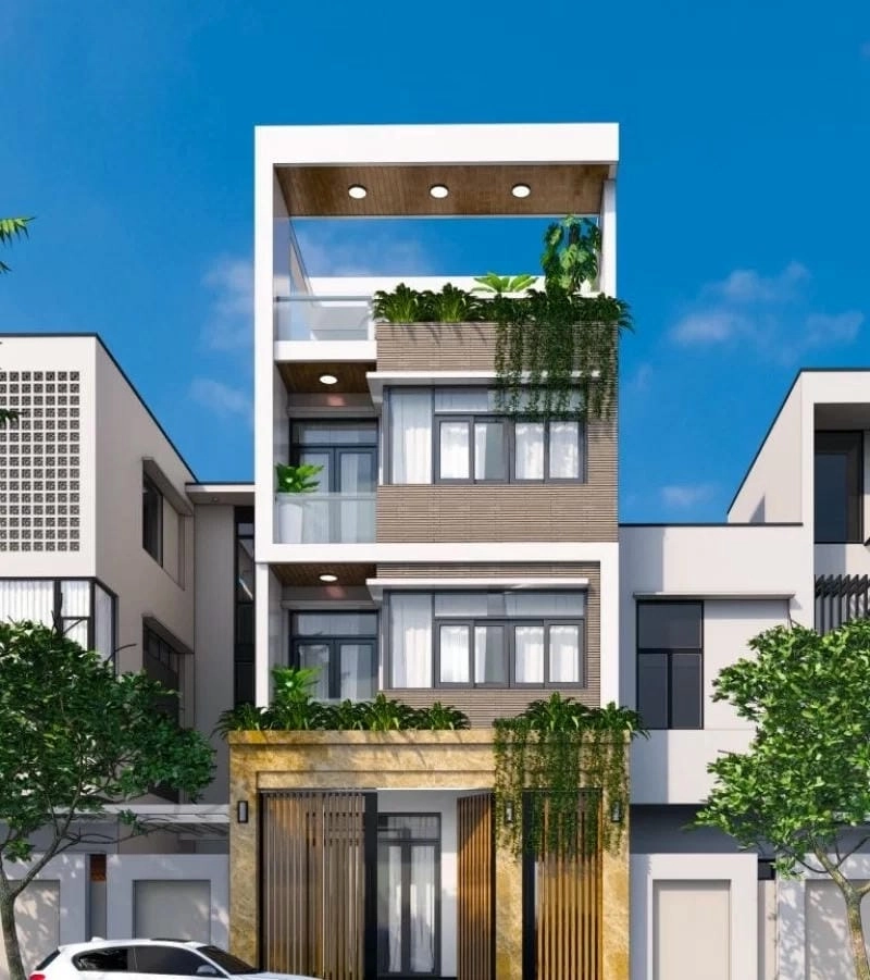 Khám phá mẫu nhà phố mặt tiền đẹp 8x16 tinh tế