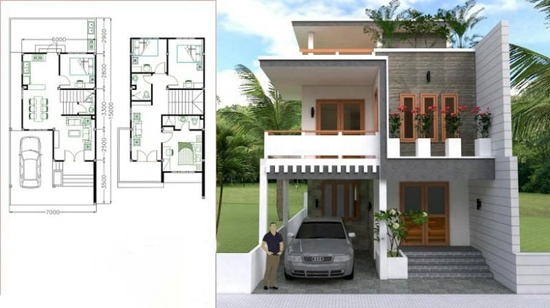 Tổng hợp ý tưởng mặt tiền nhà rộng 7m