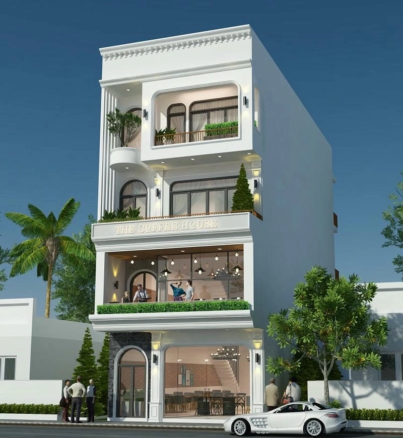 Mẫu đẹp thiết kế nhà phố chiều rộng 7m