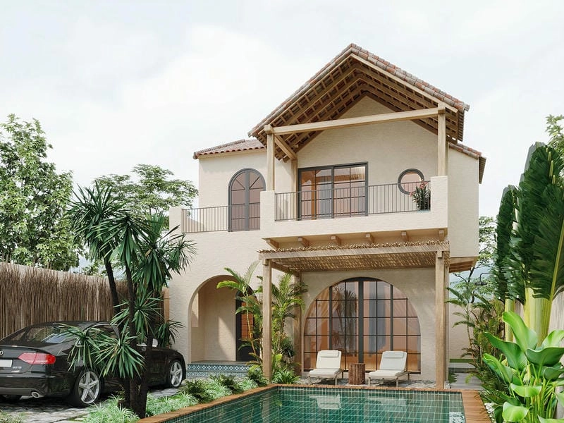 nhà đẹp phong cách địa trung hải hòa quyện thiên nhiên và kiến trúc