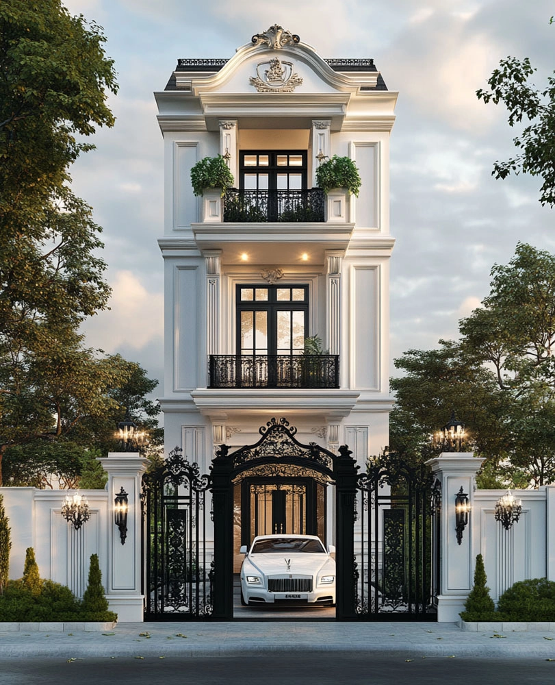 Xu hướng mẫu nhà phố tân cổ điển đẹp ấn tượng 2025