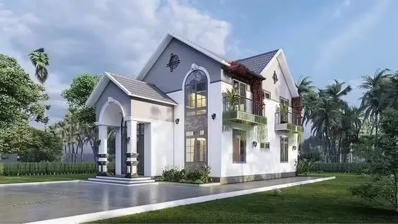 Xem mẫu nhà vườn đẹp giá 500 triệu kiểu 2 tầng