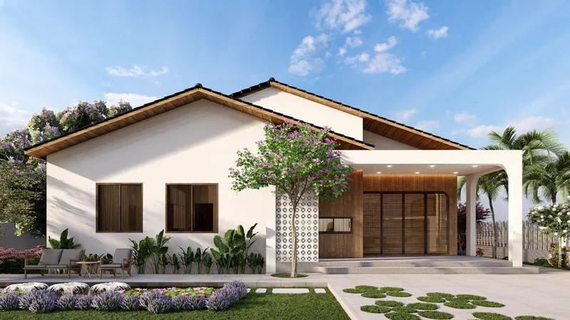 Xem ngay mẫu nhà vườn đẹp cấp 4 phong cách 1 tầng