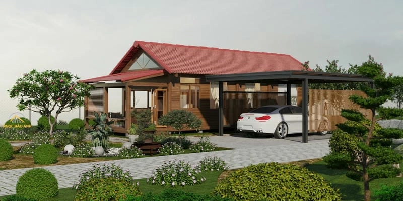 mẫu nhà vườn nghỉ dưỡng tận hưởng thiên nhiên yên bình