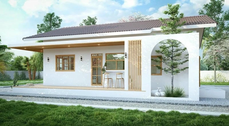 mẫu nhà vườn 4 phòng ngủ 1 phòng khách thiết kế khoa học hiện đại