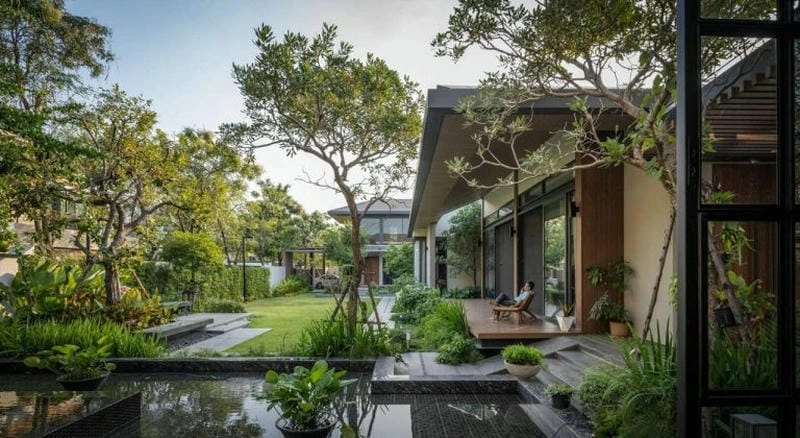 mẫu nhà vườn đep đơn giản mà vẫn sang trọng