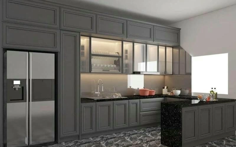 mẫu nhà bếp riêng biệt bố trí gọn đẹp tiện nghi