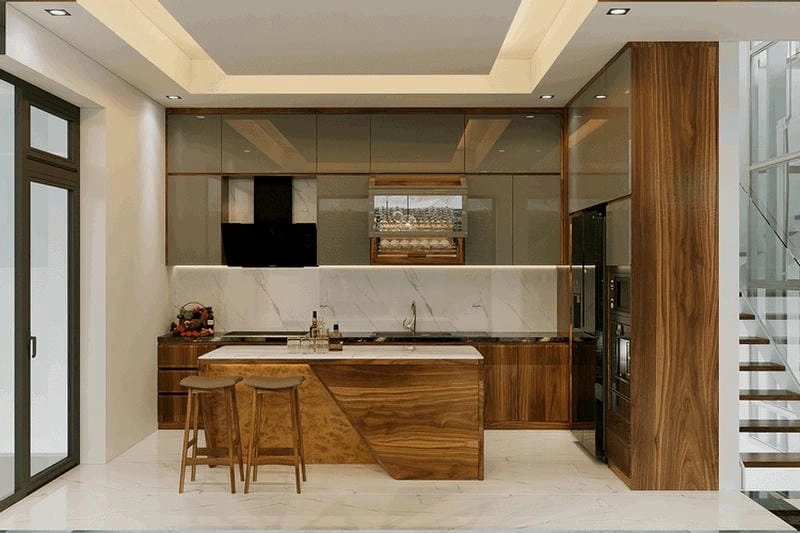 mẫu cửa sổ nhà bếp đón ánh sáng tự nhiên tinh tế