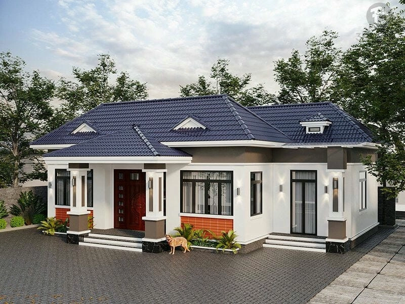 mẫu thiết kế nhà cấp 4 mái nhật 4 phòng ngủ lựa chọn hiện đại