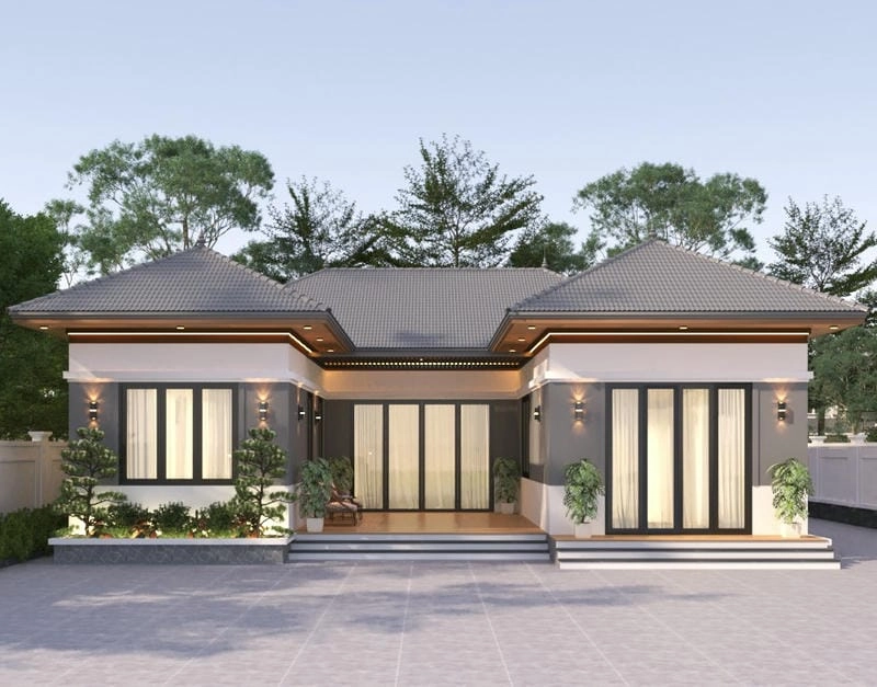 mẫu nhà hiện đại cấp 4 thiết kế đơn giản tiện nghi