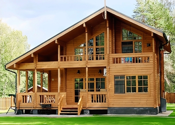 mẫu nhà gỗ 2 tầng hiện đại phối cảnh sang trọng tiện nghi