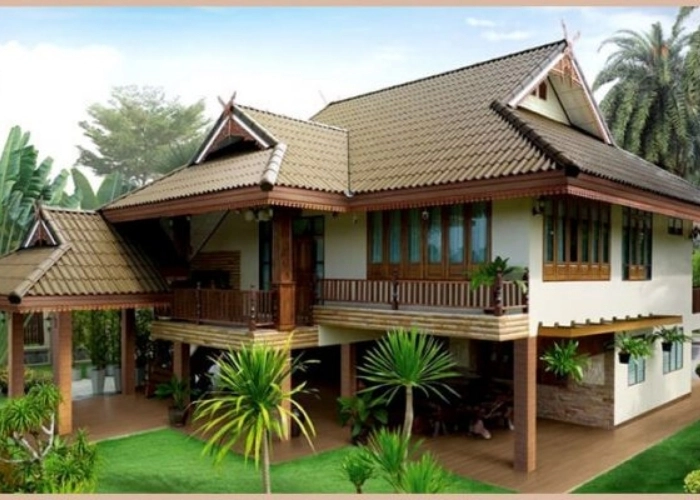 mẫu nhà gỗ 2 tầng đáp ứng nhu cầu gia đình