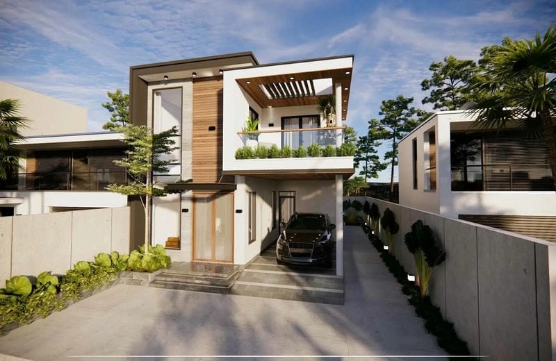 mẫu nhà hiện đại xinh thiết kế nhỏ gọn tiện nghi