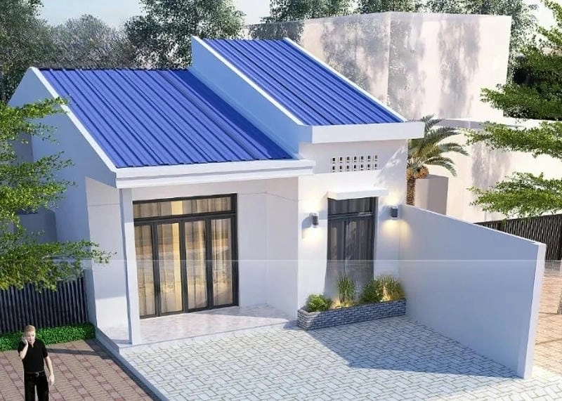 mẫu nhà vườn cấp 4 mái tôn hòa quyện thiên nhiên yên bình