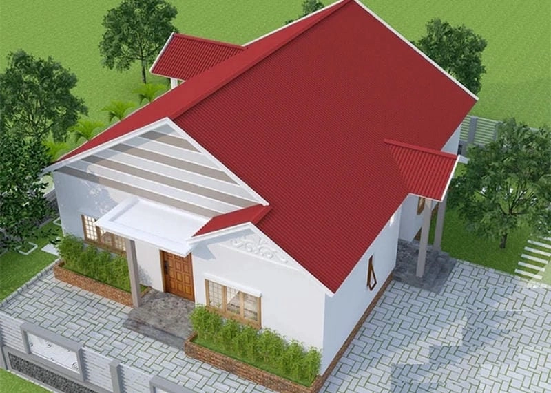 nhà ống cấp 4 mái tôn 2 phòng ngủ bố trí hợp lý đủ tiện nghi