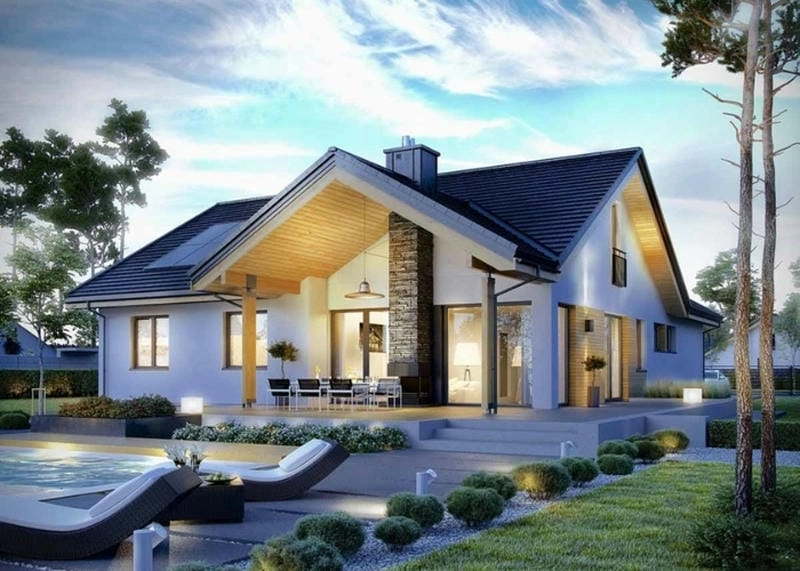 mẫu nhà ống cấp 4 lợp mái tôn kết cấu chắc chắn bền lâu