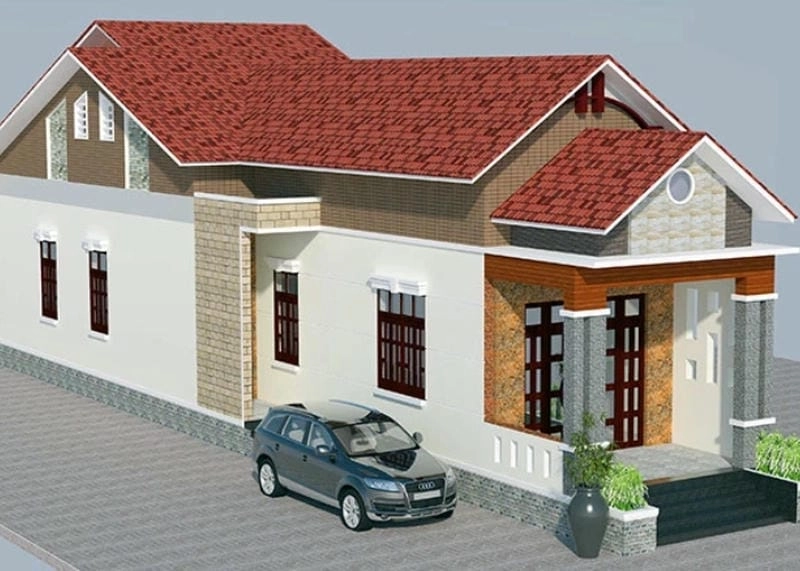 mẫu nhà ống cấp 4 mái tôn lý tưởng cho cặp vợ chồng trẻ