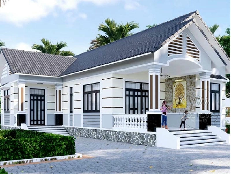 mẫu nhà vườn nông thôn đẹp hòa quyện khung cảnh quê Việt