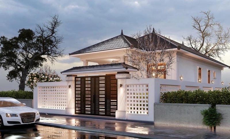 mẫu nhà vuông mái thái thiết kế truyền thống cuốn hút