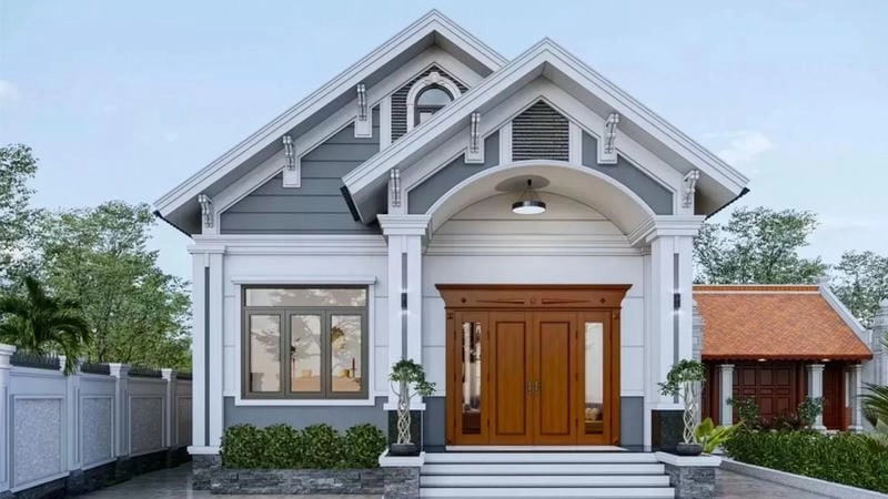 các mẫu nhà vuông 1 tầng 3 phòng ngủ không gian hợp lý ấm cúng