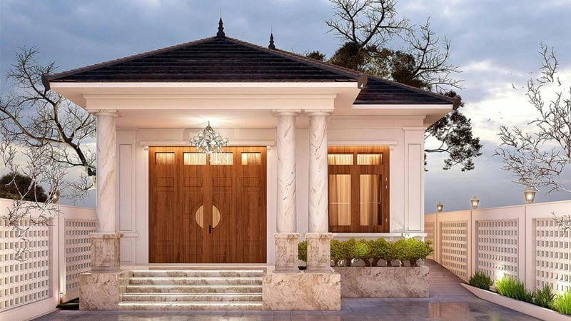 mẫu nhà vuông cấp 4 thiết kế đơn giản mà tiện nghi