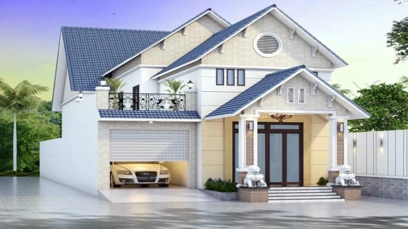 mẫu nhà vuông 1 tầng 3 phòng ngủ không gian ấm áp cho gia đình