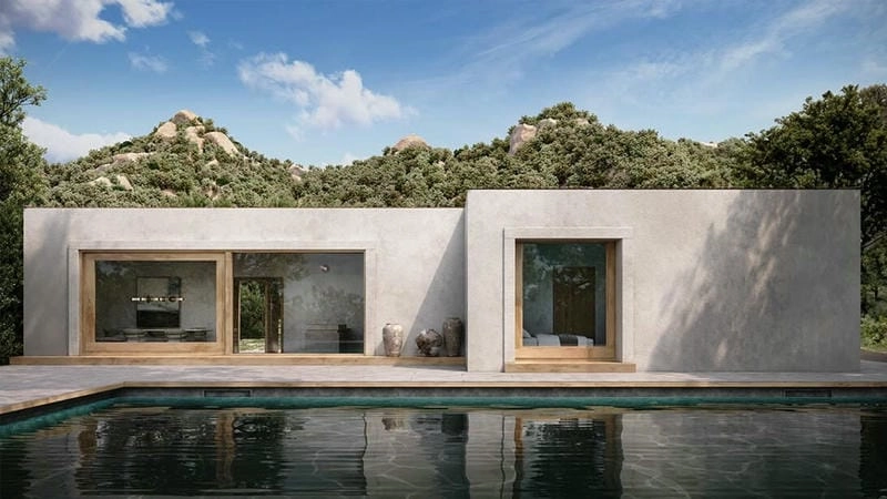 mẫu nhà vuông 1 tầng kiểu dáng hiện đại tiện nghi