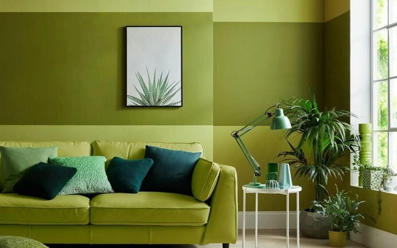 phối màu sơn nhà xanh lá cây nổi bật mẫu sơn nhà màu xanh đẹp