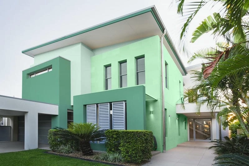 sơn nhà màu xanh lục đẹp tôn lên vẻ đẹp mẫu sơn nhà màu xanh đẹp