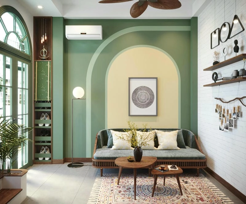 mệnh mộc sơn nhà màu xanh hợp phong thủy mẫu sơn nhà màu xanh đẹp