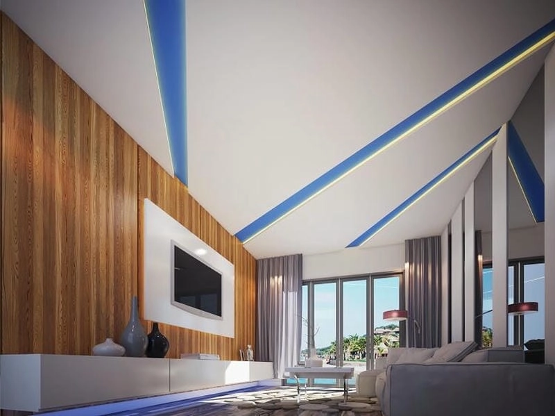 mẫu trần thạch cao nhà ống phòng khách phối cảnh tối ưu ấn tượng