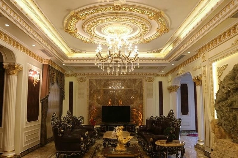các mẫu trần thạch cao phòng khách của nhà ống lựa chọn sang trọng