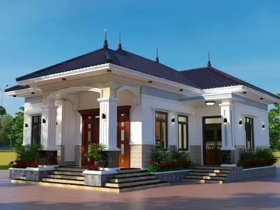 Khám phá mẫu nhà cấp 4 chữ l 60m2 tiện nghi