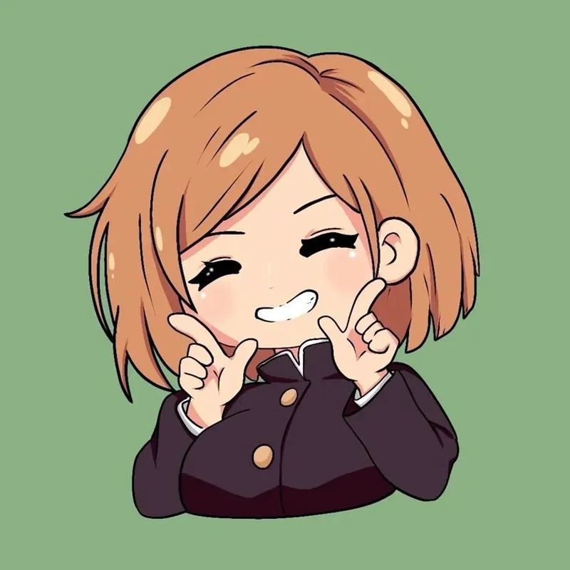 Nobara chibi face thể hiện biểu cảm ngộ nghĩnh và sinh động