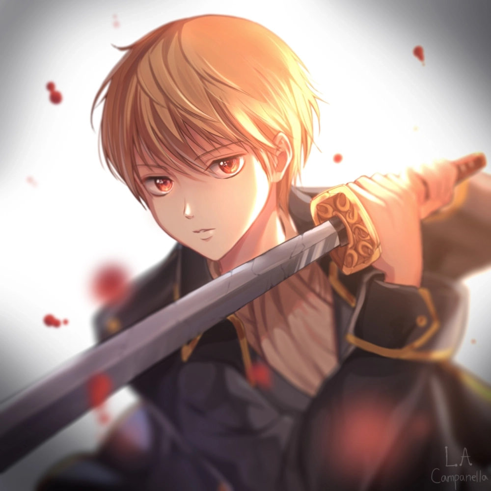 Gintama Okita Sougo nổi bật bởi phong cách chiến đấu mạnh mẽ