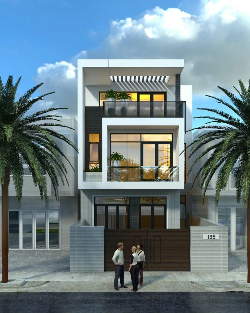 màu ghi sơn nhà điểm nhấn tinh tế mẫu sơn nhà màu xám