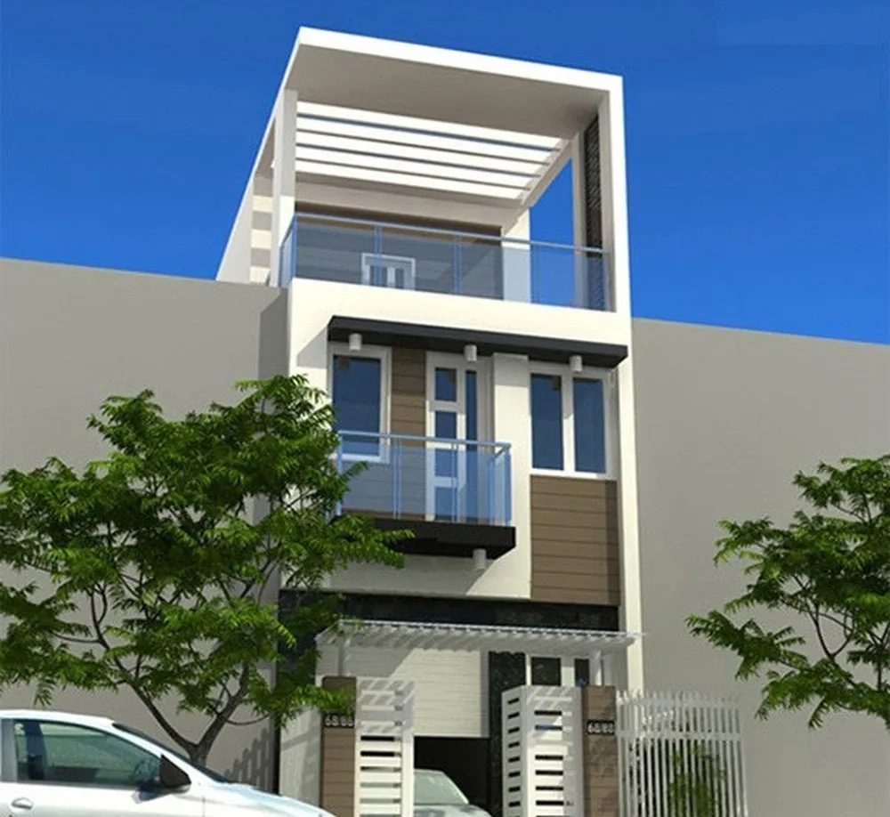 Tham khảo mẫu nhà ống 2 tầng 1 tum tân cổ điển sang trọng tinh tế