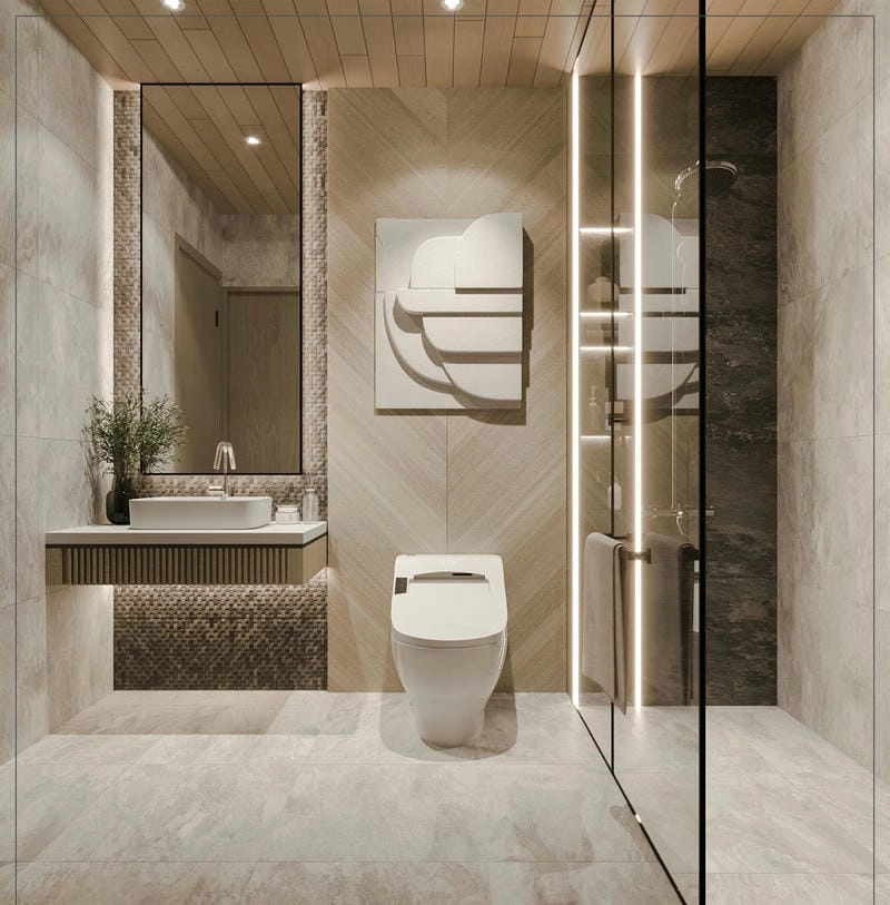 toilet mẫu gạch nhà tắm đẹp 2020 tiện nghi ấn tượng