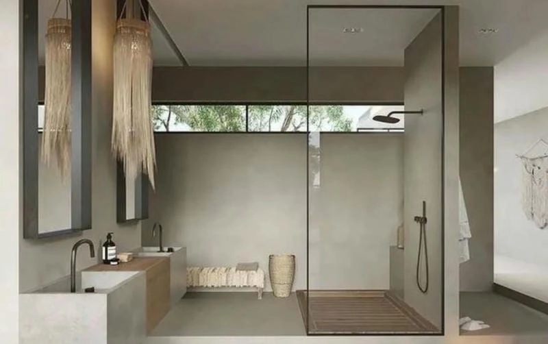 vách kính mờ nhà tắm tăng tính riêng tư vẫn đủ ánh sáng