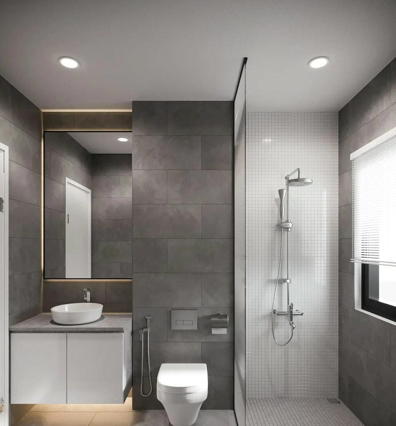 mẫu nhà tắm đẹp đơn giản hài hòa dễ thi công