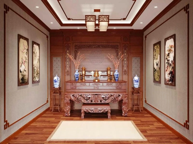 Trân trọng tín ngưỡng qua cách bố trí phòng thờ trong nhà