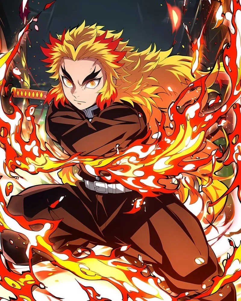 Rengoku Kyoujurou được biết đến với trái tim ấm áp và quyết đoán