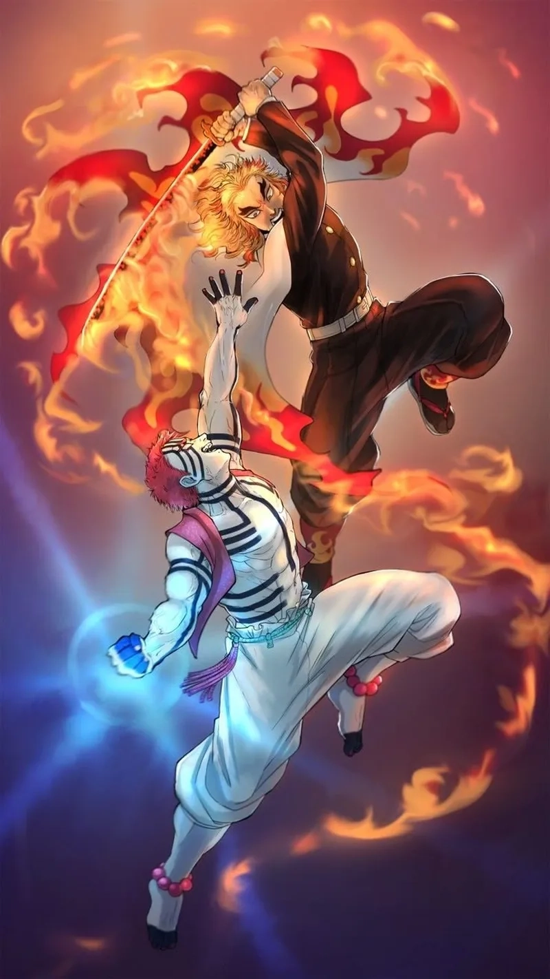 Cảnh chiến đấu Rengoku vs Akaza khiến người xem không thể quên