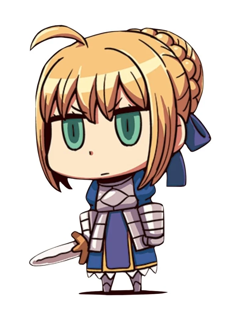 Saber chibi mang phong cách dễ thương với đôi mắt to tròn
