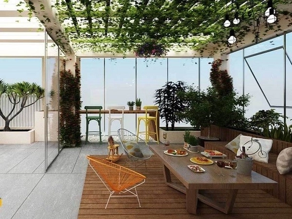 Gợi ý mẫu mái tôn sân thượng mát mẻ bền đẹp