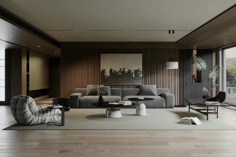 Trang trí nhanh gọn cùng tranh dán tường phòng khách