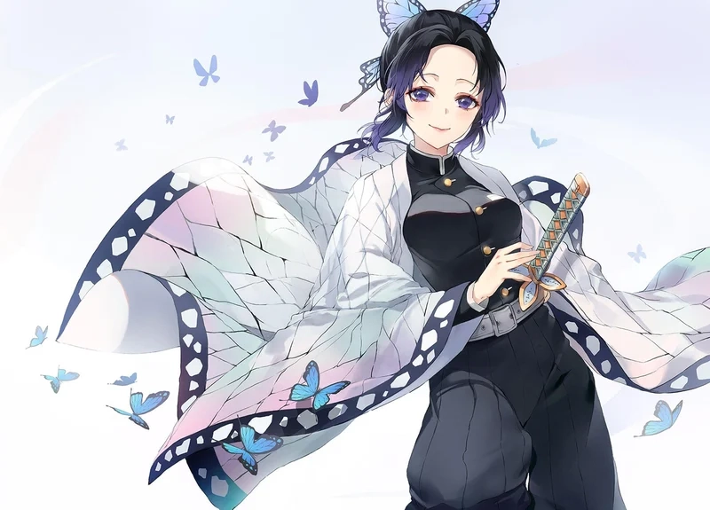 Shinobu ảnh thường thể hiện khoảnh khắc cô cười dịu dàng nhưng ẩn giấu sự quyết đoán bên trong
