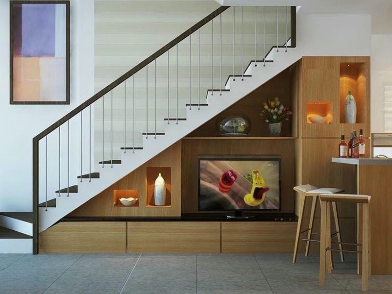 Trang trí nhà với mẫu tủ gầm cầu thang đẹp tiện nghi