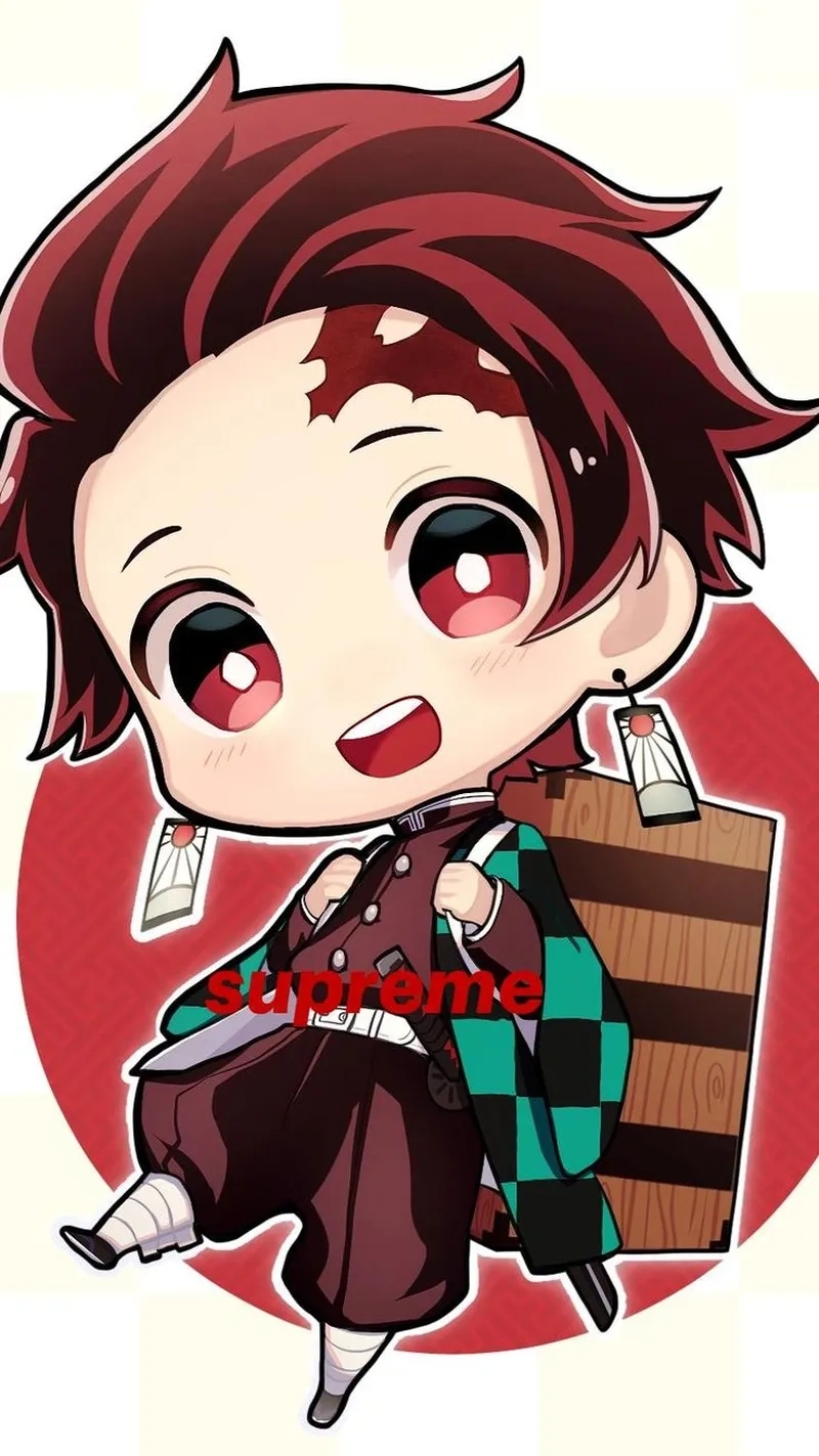 Ảnh Tanjiro chibi đa dạng kiểu dáng, từ trang phục chiến đấu đến biểu cảm đáng yêu