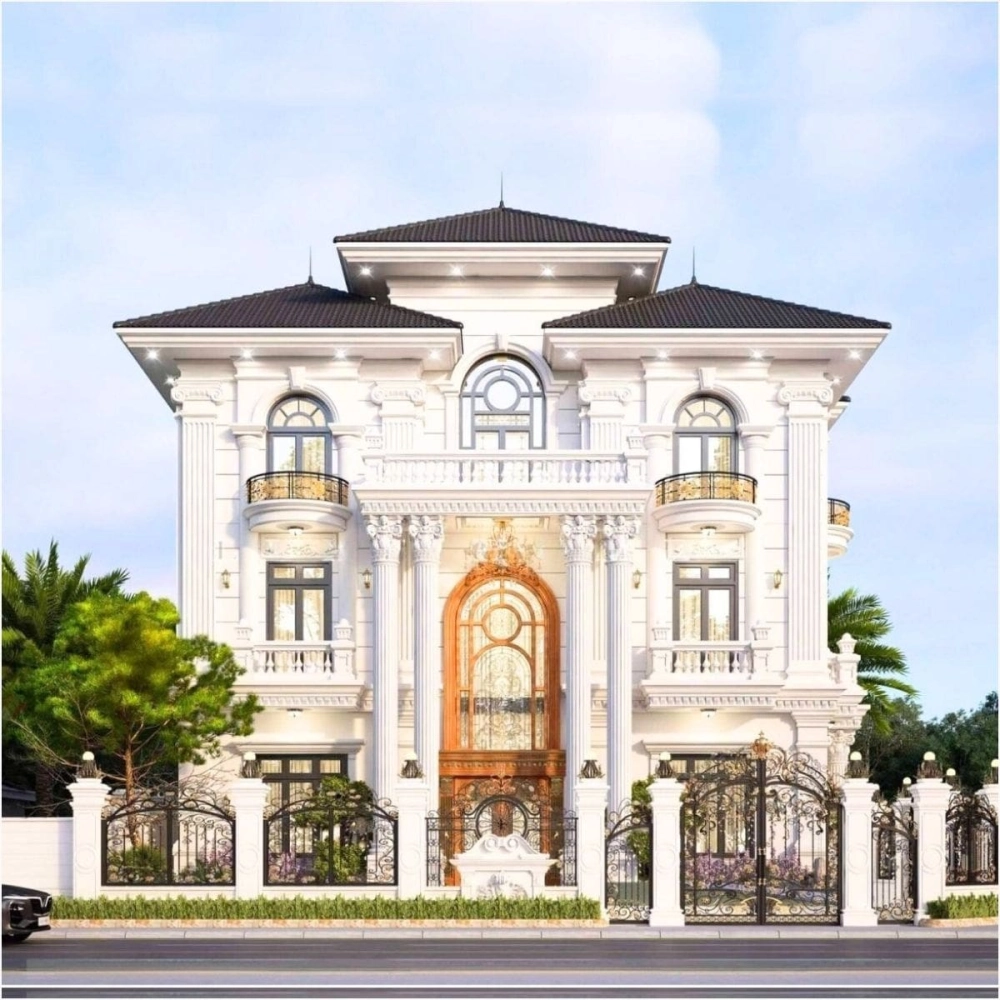 mẫu nhà biệt thự phố 2 mặt tiền thiết kế thông thoáng tiện lợi